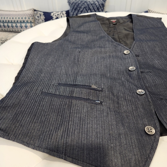 Guess Blue button up Vest zipper pockets XL - Picture 7 of 14